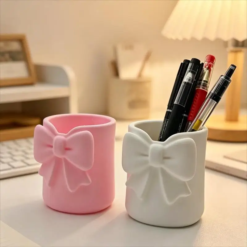 3D Stylish Desk Storage Bucket Multifunctional Makeup Brush Organizer Pen Holder For Eyebrow Brush
