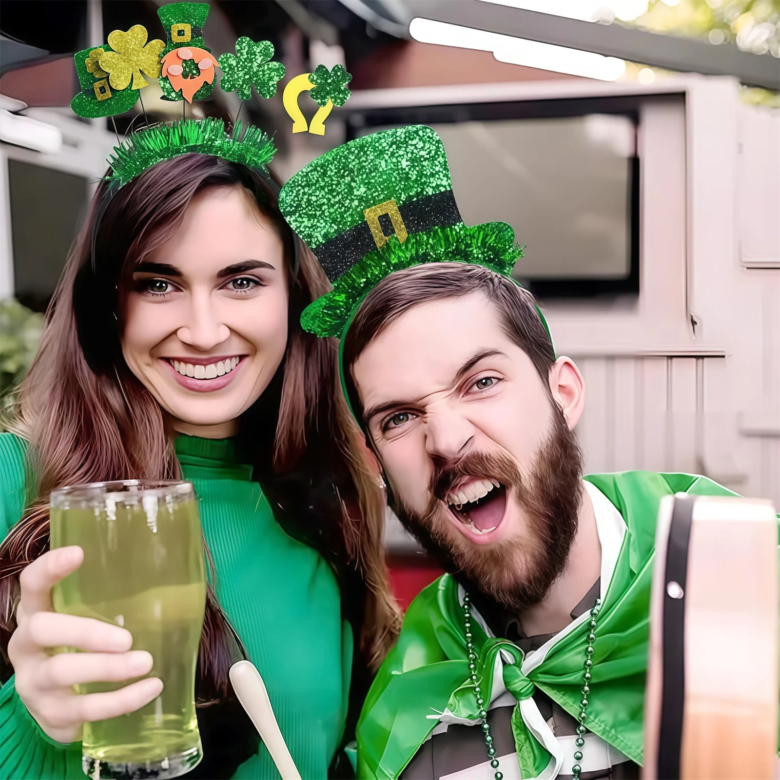 

Ladies Fashionable Headbands Saint Patrick's Day Children Funny Hair Hoops Holiday Party Decorative Hairband Hair Accessorries