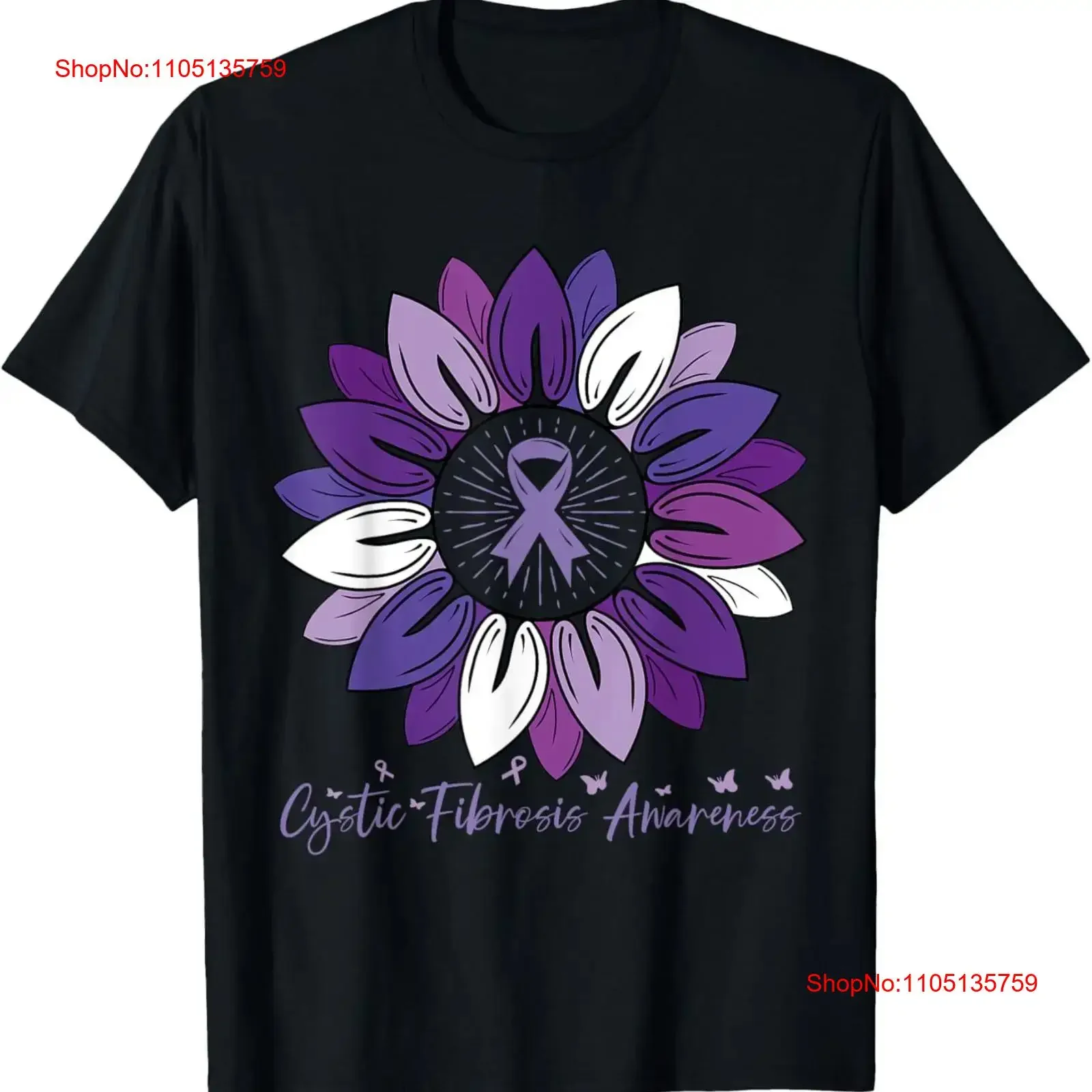 عباد الشمس التليف الكيستي شهر الوعي تي شيرت خمر غسلها قمة الموضة للارتداء اليومي تنوعا مريحة لينة