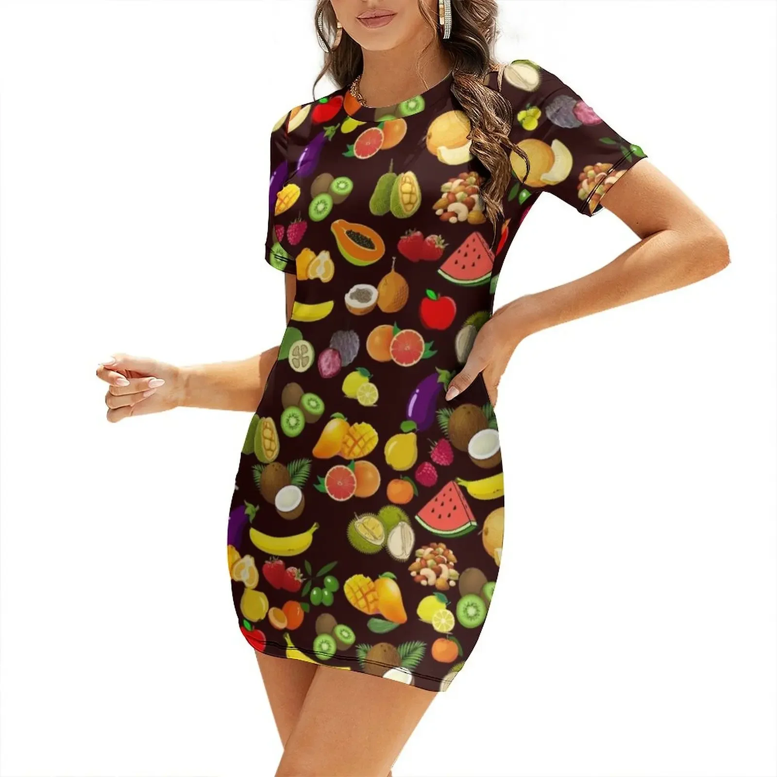

List of Fruits from A to Z Short-Sleeved Dress summer dress womens 2026 ceremony dresses elegant guest wedding dress woman