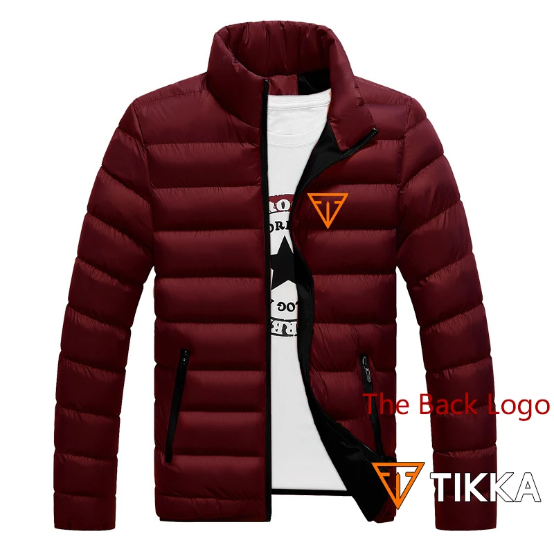 Tikka By Sako Finland Firearms Logo 2022 Men\'s New Stand Collar Parkas Jacket Winter Cotton Warm Parkas Coats Streetwear Clothes