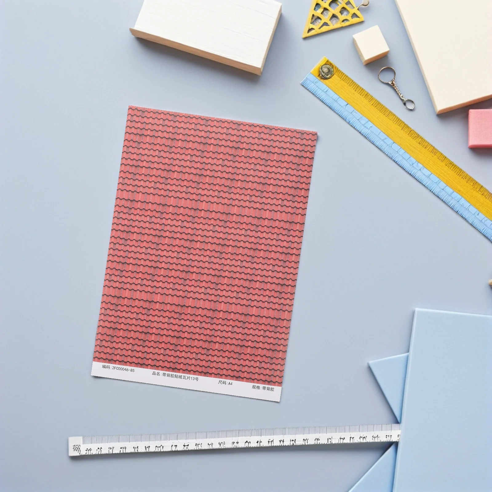 

Miniature House Roof Stickers Self-Adhesive Waterproof Roof Tile Pattern Decorative Craft Adhesive for DIY Projects