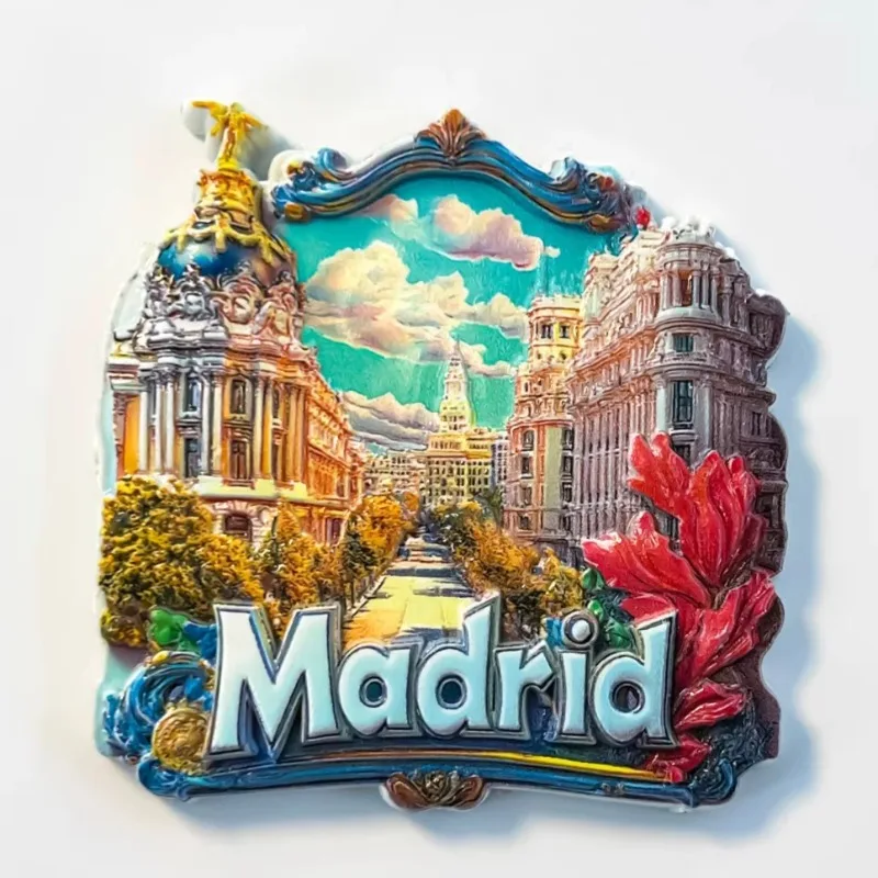 Recuerdos de Viaje de España, Imanes para Refrigerador de Madrid, Valencia, Barcelona, Mallorca, Mijas, Sevilla, Santiago, Pegatinas para Refrigerador, Regalos de Cumpleaños