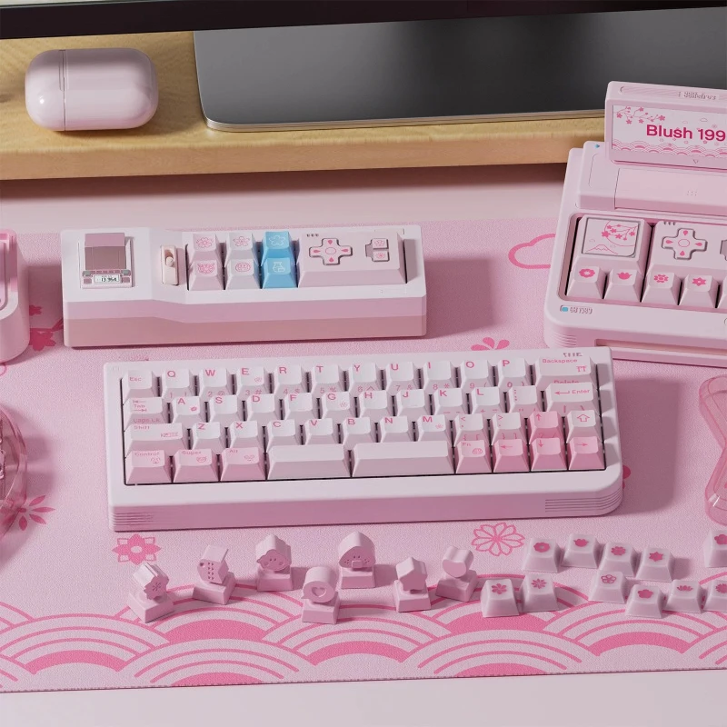 80Retros GB40 Pixel Incomplete Layout Keyboard Customized Wireless Tri-mode Hot Swap VIAL Mini Office Mechanical Keyboard Gift