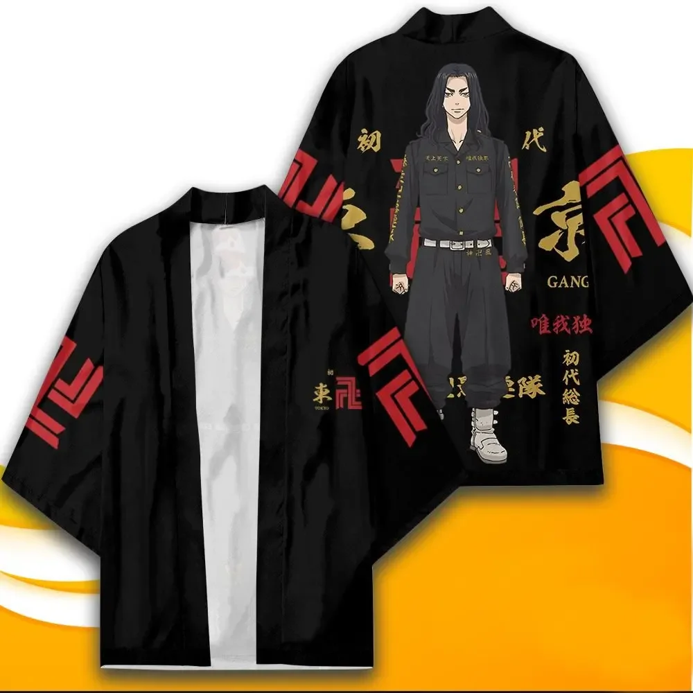 Disfraz de Anime de Los Vengadores de Tokio para hombre, traje de Cosplay de Mikey Draken, uniforme de Kurokawa Izana Hanagaki, capa negra y roja, camiseta