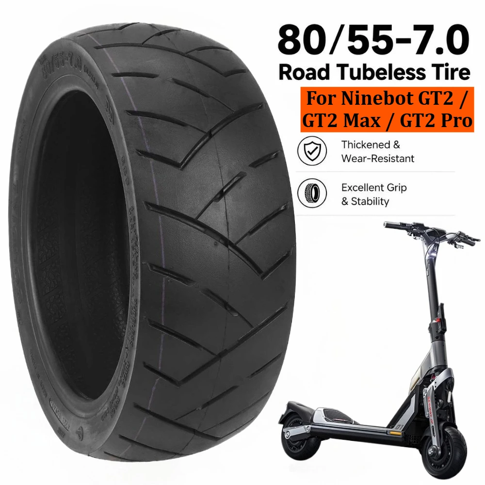 80/55-7.0 Highway Vacuum Tire for Ninebot GT2 / GT2 Max /GT2 Pro E-Scooter,Thick and Wear-resistant Spare Tire Replacement Parts