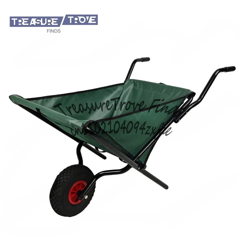 

600D ткань Оксфорд, садовая тележка для инструментов, складная тканевая карманная тележка, тележка для листьев, одноколесная велосипедная садовая тележка, пневматическая шина
