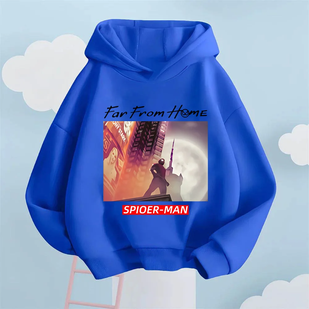 Felpa comoda e casual con stampa di supereroi Marvel Street Style per bambini per ragazzi e ragazze, top da esterno autunnale e invernale