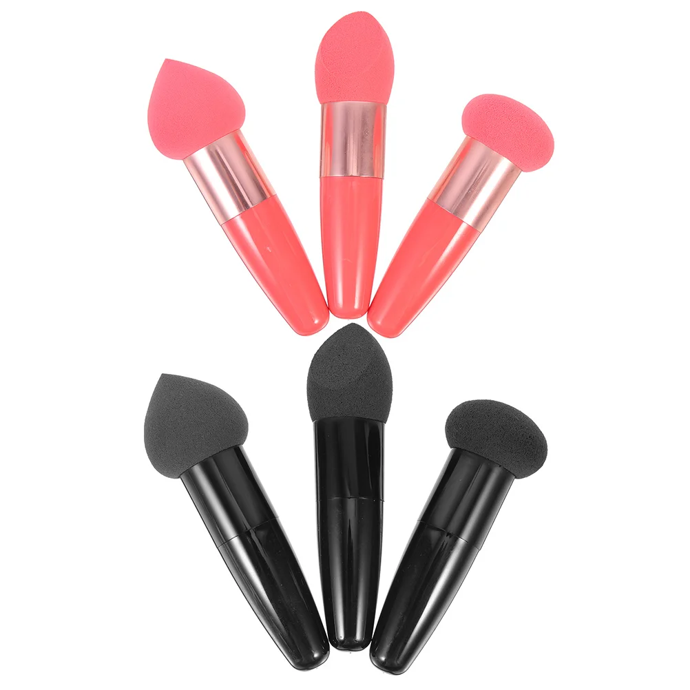 6 uds herramientas de bolígrafo esponjas de maquillaje lavables suaves esponjas de maquillaje portátiles licuadora de base cosméticos de mano portátiles