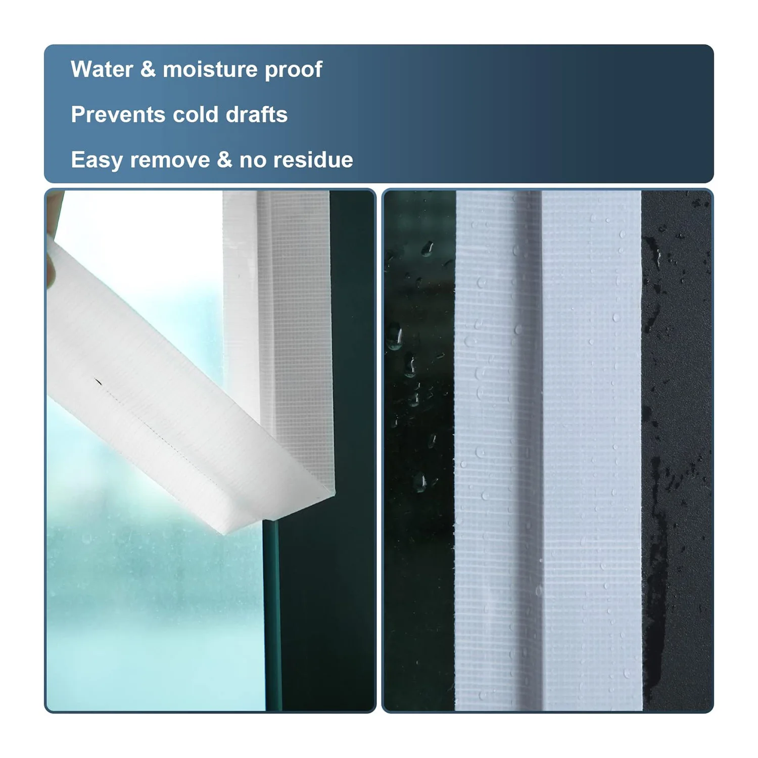 

Shop Now Window Weather Tape, Sealing Tape, Plastic Weather Tape, Sealing Tape, Waterproof, No Residue Sealant Strip (White)