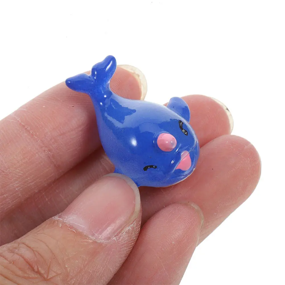 

10Pcs Tiny Resin Narwhal Miniatures Adorable Marine Animal Sculptures for Terrarium Fairy Garden Beach Party Favors Cake