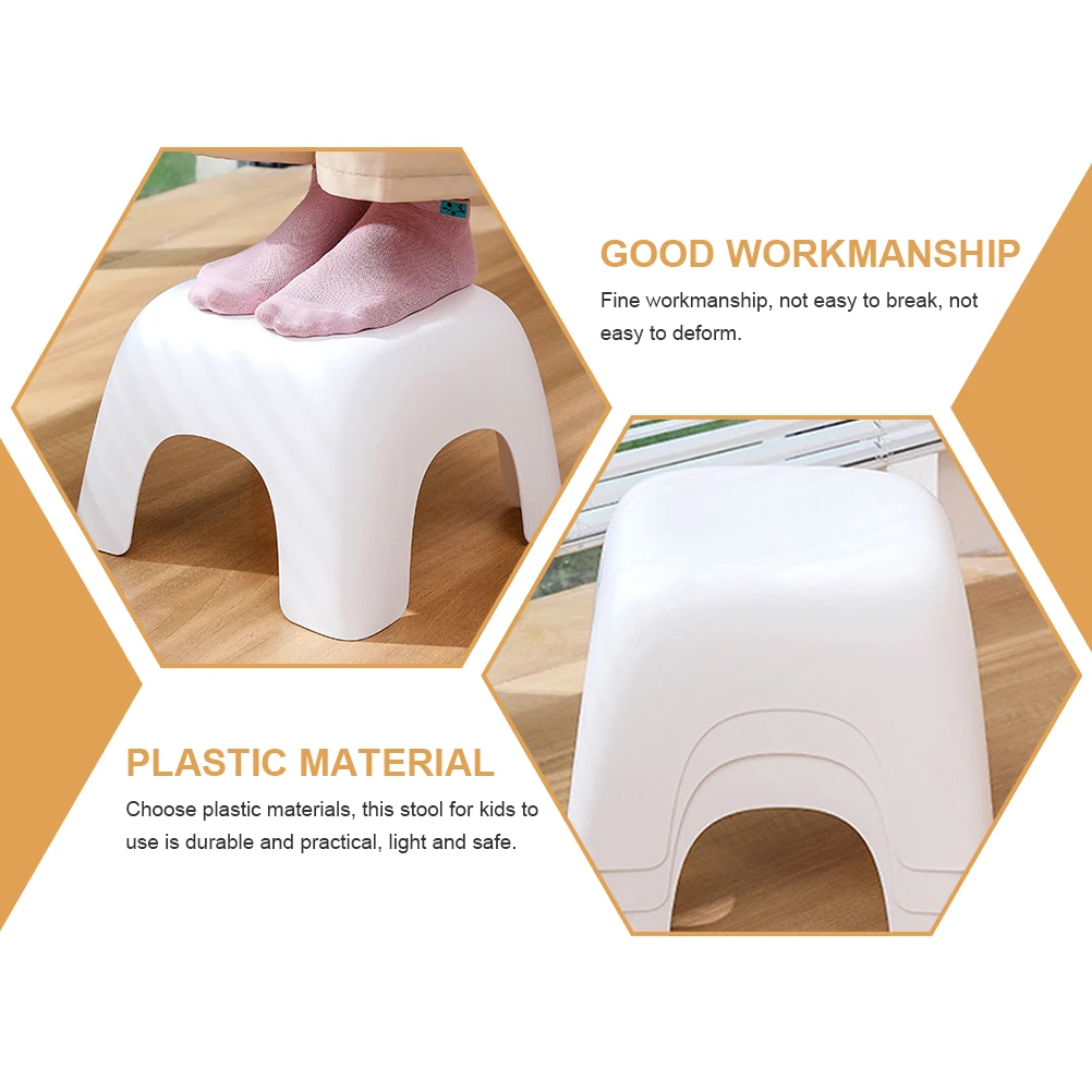 

Kids Plastic Stool Non-Slip Stackable Small Step Stool for Children Lightweight Safe Home Bedroom Bathroom Office Use