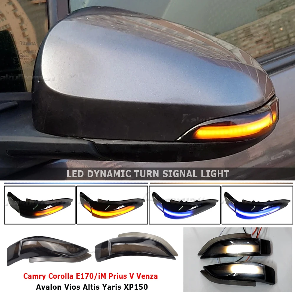 For Toyota AQUA COROLLA AXIO FIELDER AURIS PREMIO ALLION PRIUS C VITZ LED Dynamic Turn Signal Light Rearview Mirror Indicator