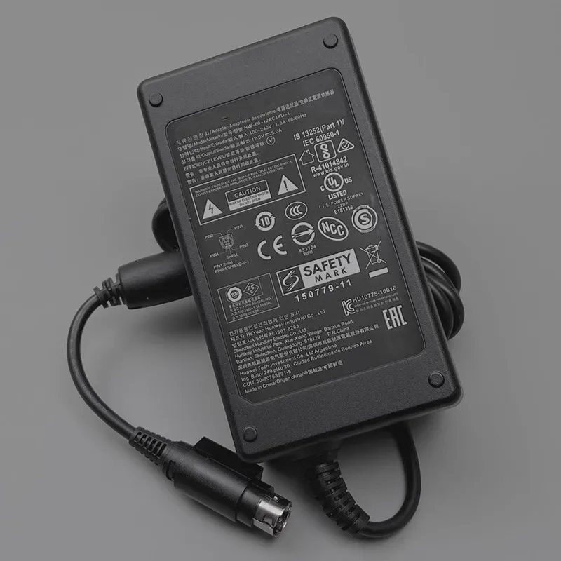 Genuine HW-60-12AC14D-1 12V 5A 60W 4PIN AC Adapter Charger for HUAWEI VPC620 600 Video Conferencing Camera Power Supply