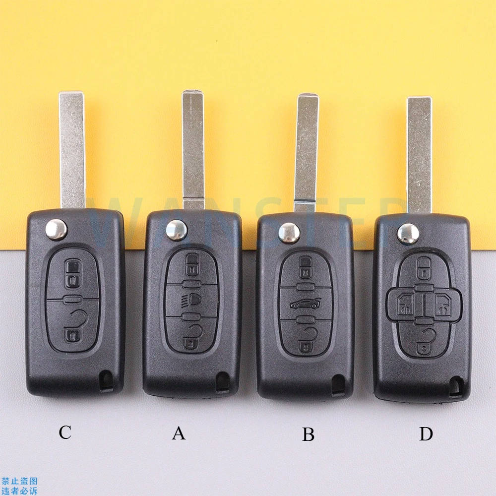 Car Key Fob Shell Case Housing Parts for Citroen C2 C3 C4 C5 C6 C8 Xsara Berlingo for Peugeot 207 307 308 407 607 807 1007