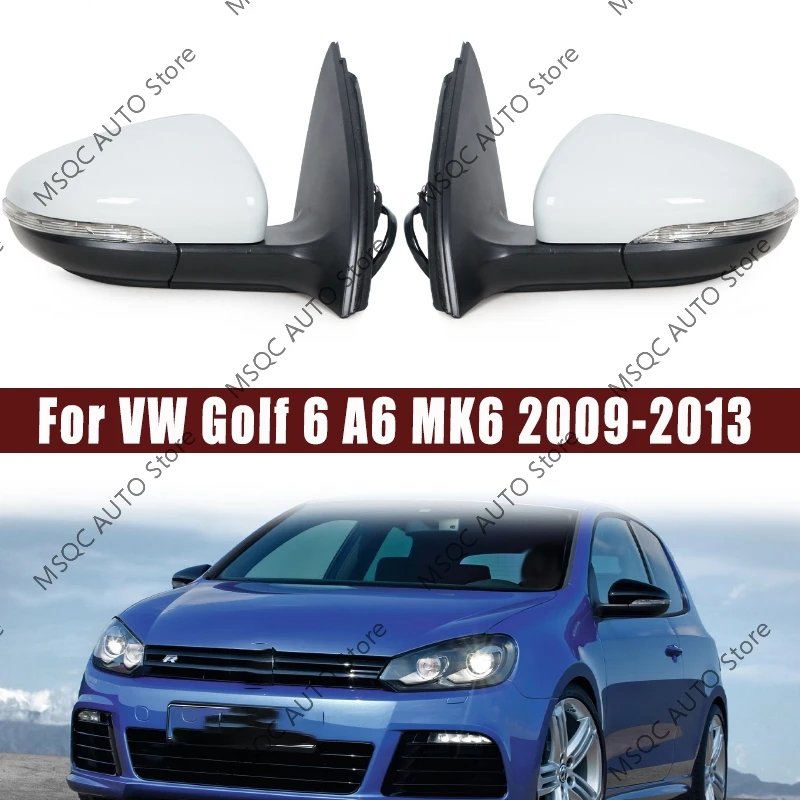Lewe prawe lusterko wsteczne do VW Golf 6 A6 MK6 2009 2010 2011 2012 2013 Automatyczne lusterko z podgrzewaną lampą sygnalizacyjną