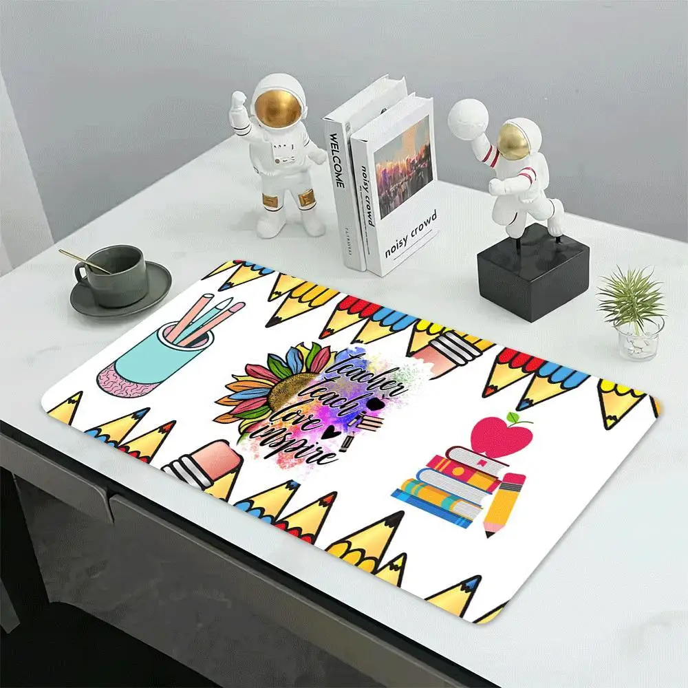 Teacher Love Inspire Sunflower Mouse Pad Extra Large Non-Slip Rubber Desk Mat for Home Office