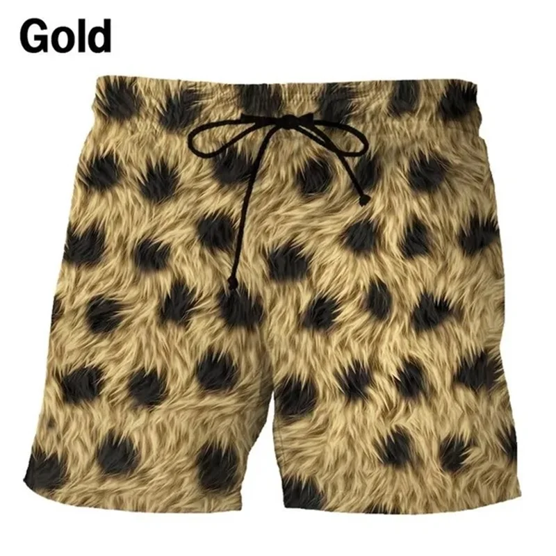 Pantalones cortos de playa con estampado 3d de piel de Animal para hombre, Shorts de natación divertidos e informales, ropa de calle, bañadores