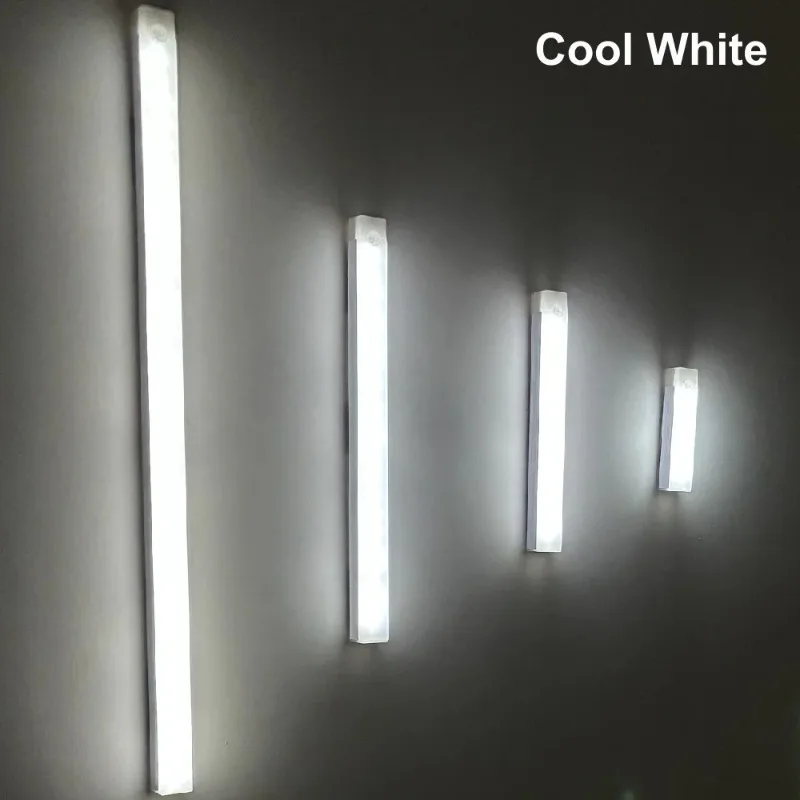 مستشعر حركة LED ضوء ليلي USB قابل لإعادة الشحن أباجورة خزانة محمولة لاسلكية مصباح أنبوبي لدرج خزانة المطبخ