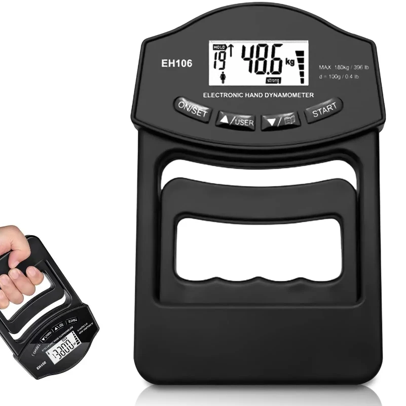 

396Lbs/180Kg Digital Hand Dynamometer Grip Grip Strength Tester with LCD Screen for Forearm Training Finger Power Weightlifting