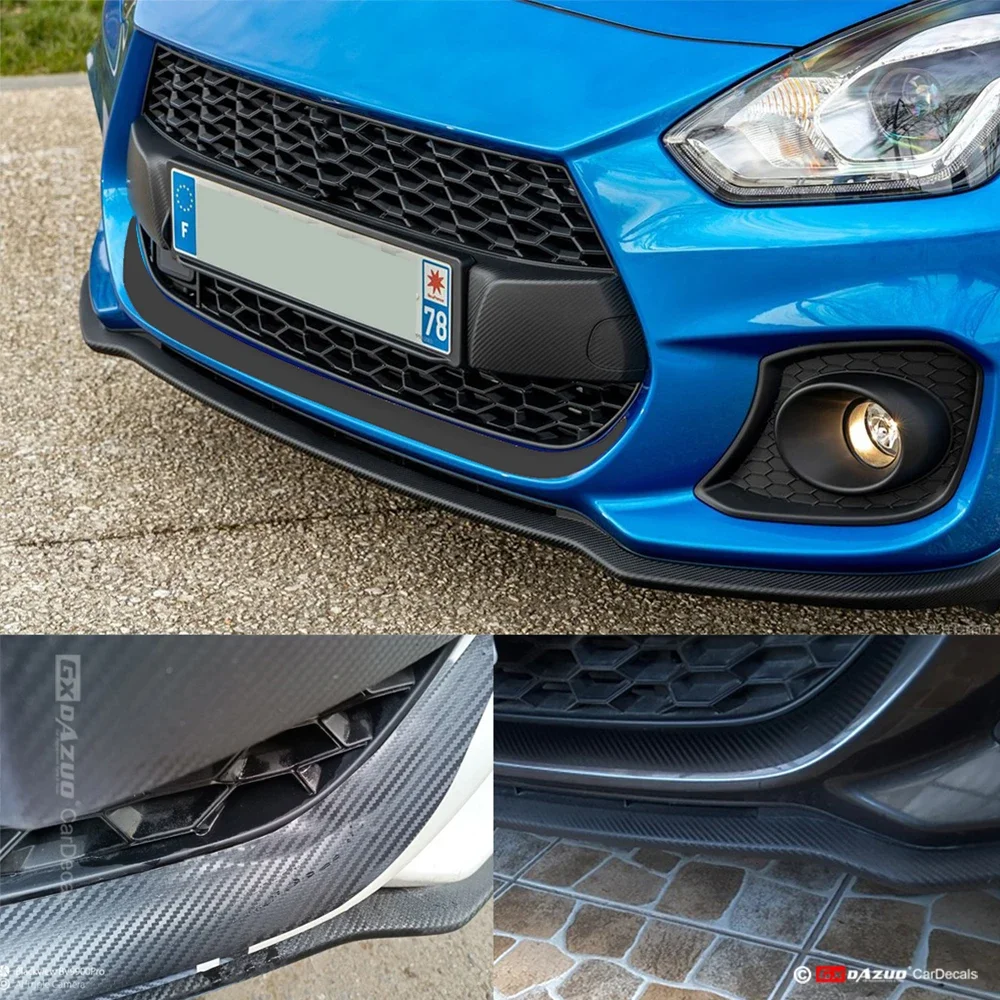 For Suzuki Swift Sport Carbon Black Front Lip Stripes Decor Grille Auto Racing Styling Vinyl Decal Body DIY Wrap Car Accessories