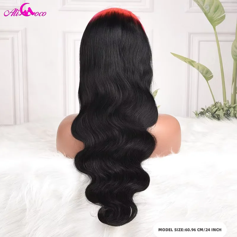 Pelucas frontales de encaje transparente 13x4 con raíces rosas calientes de 180% de densidad, pelucas de cabello humano prearrancadas para mujeres, peluca brasileña