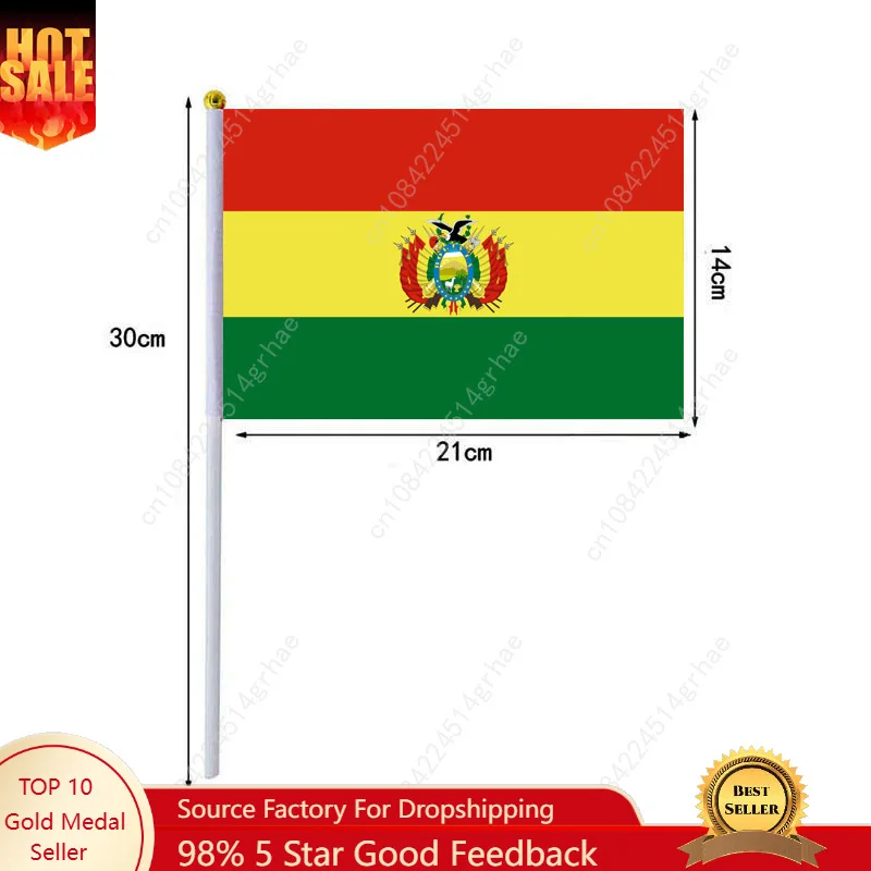 

Bolivia Hand Waving Flag Bolivia Flag Small Mini Hand Held Flags 10 Pcs 14x21cm World Cup Sporting Event Support Handheld Flag