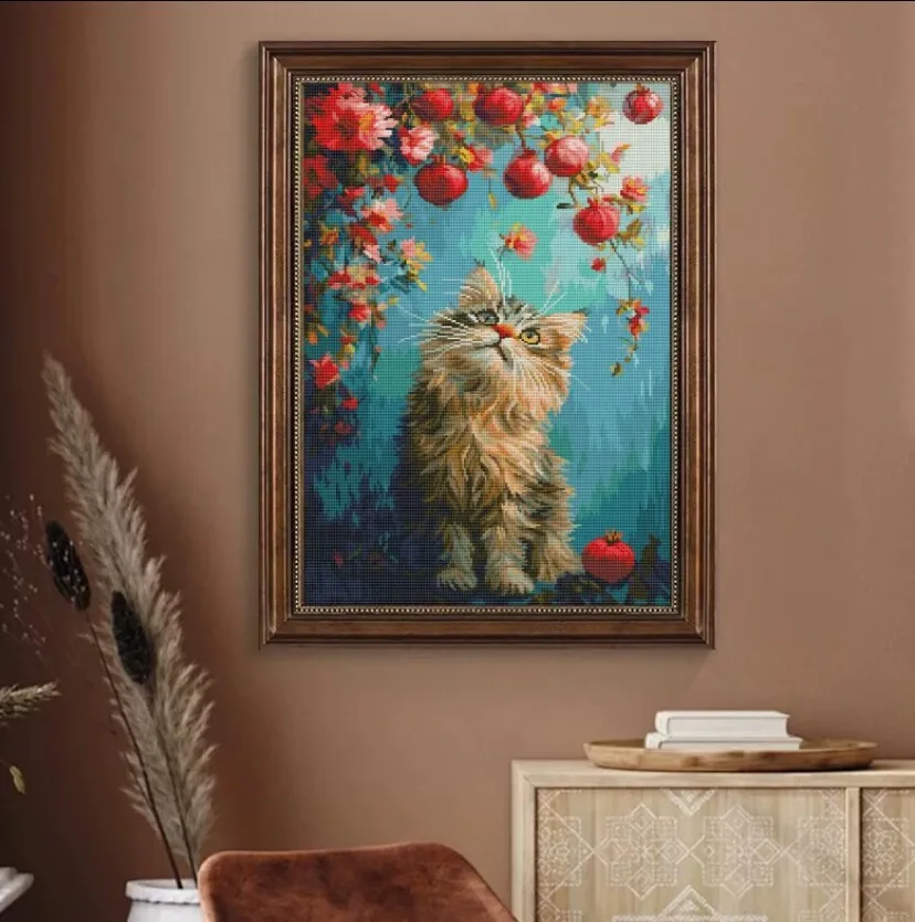 

9ct 60x90cm Cat Embroidery DIY Chinese Style Printed Kits Cross Stitch Needlework Set Home Decor Crafts