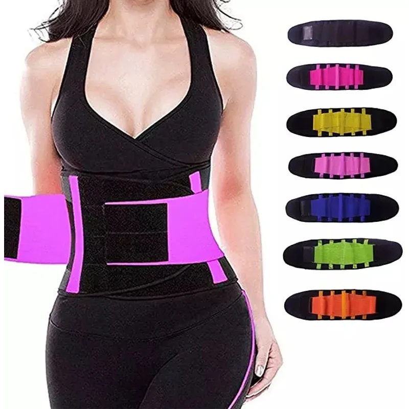 Lumbar Support Belt Lower Back Brace Abdominal Binder Men Women Waist Trainer Corset Sweat Slim Belt for Sports Gym Pain Relief