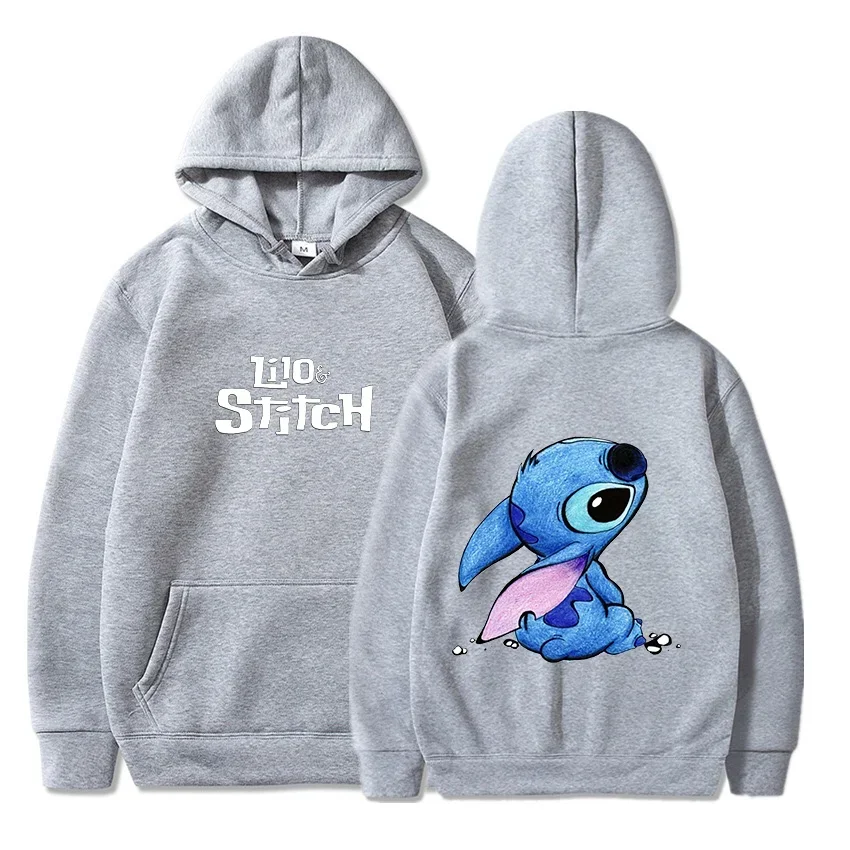 Disney Lilo Stitch Thin Hoodie Sweatshirts Men Women Autumn Casual Boys Girls Harajuku Streetwear Hoodies Pullover Tops