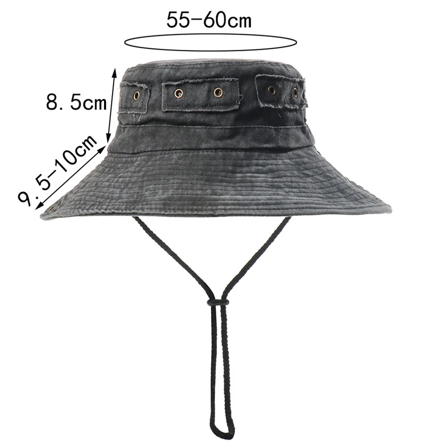 Cotton Bucket Hat UV Protection Sun Fisherman Hats for Men Summer Outdoor Fishing Tourism Brim Sun Caps