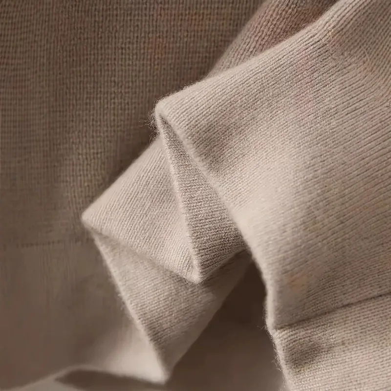 Autumn and Winter Women's Versatile Solid Color Casual Single Breasted Stand Up Collar Long Sleeved Knitted Cardigan for Women