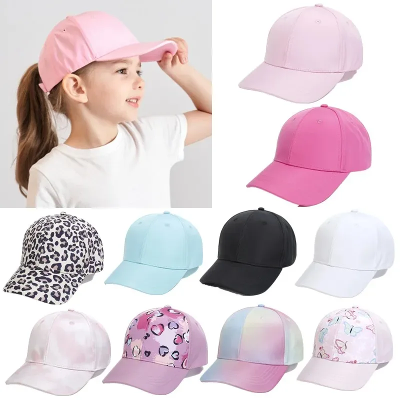 

Baby Baseball Cap Girls Wide Brimmed Sun Hat Travel Caps Peaked Fashion Child Summer Sports Hat Bonnet Girls Ponytail Sunbonnet