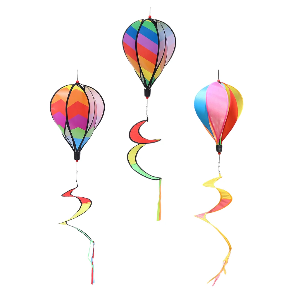 

3pcs Windmill String Decorations Colorful Hot Air Balloon Spinners Outdoor Layout Pendants Spinners Yard Decorations