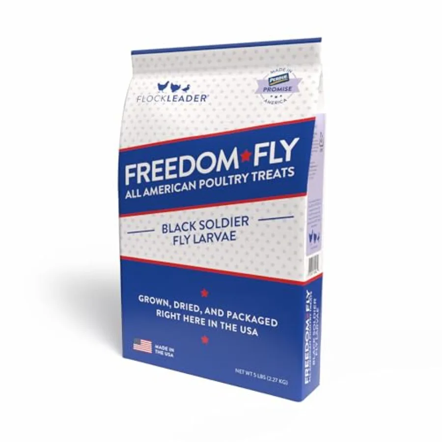 

Личинки черной львинки Freedom Fly All American, сушеные, лакомство для домашней птицы, 5 фунтов
