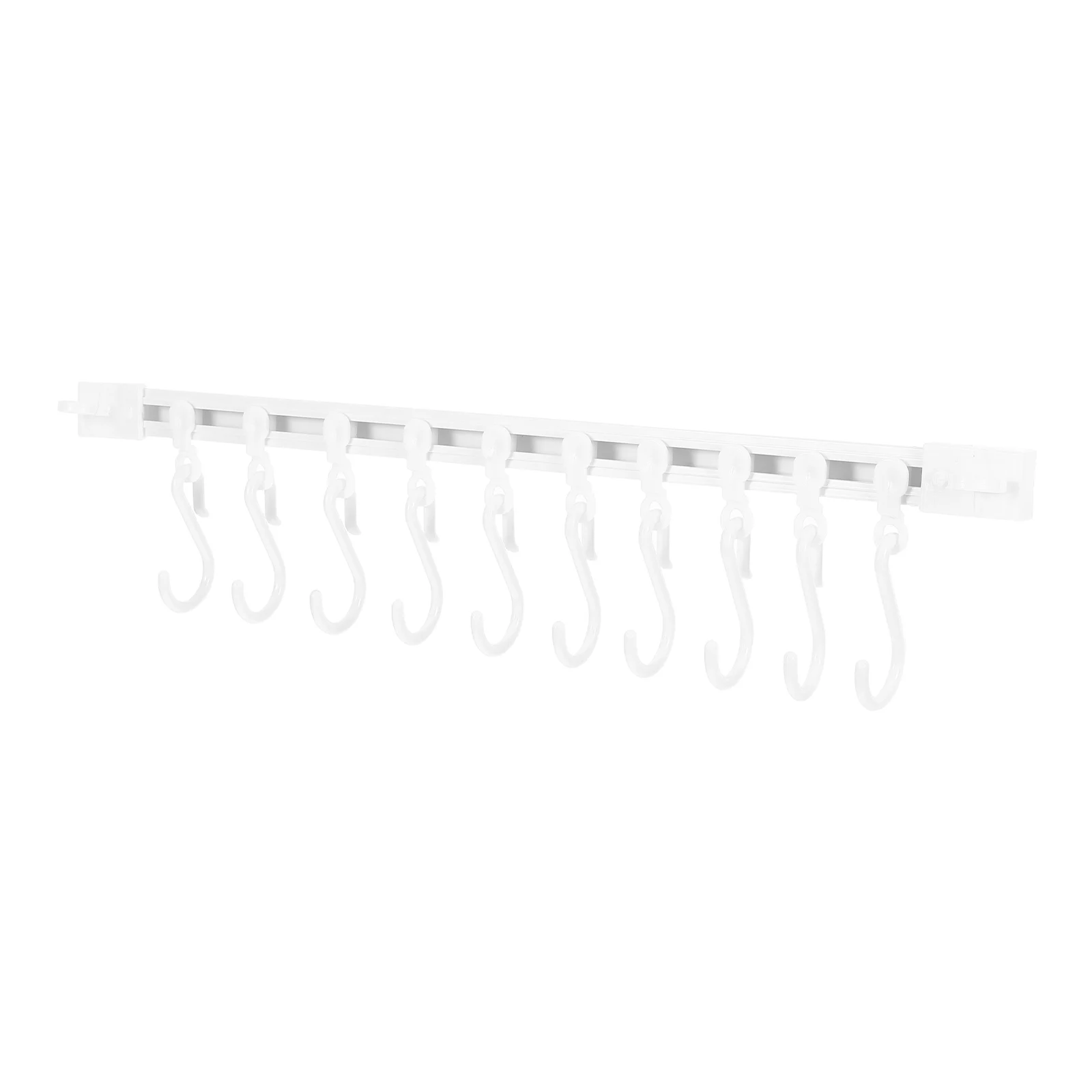 

4 Sets Sliding Storage Hook Bedroom Wall Rack Bathroom Cupboard Hanging Pot with Hooks Plastic Household Adhesive Door