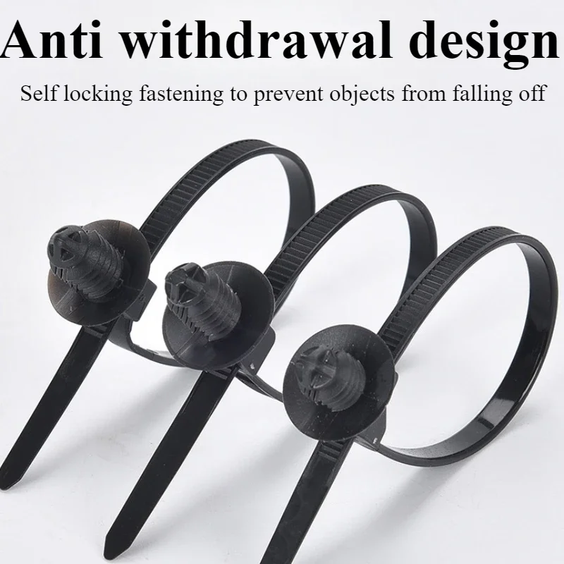 Self-Locking Nylon Cable Ties, Car Cable Fixed Fastener Clips Zip Straps, Multipurpose Auto Hose Wire Fastening Nylon Tie Wraps