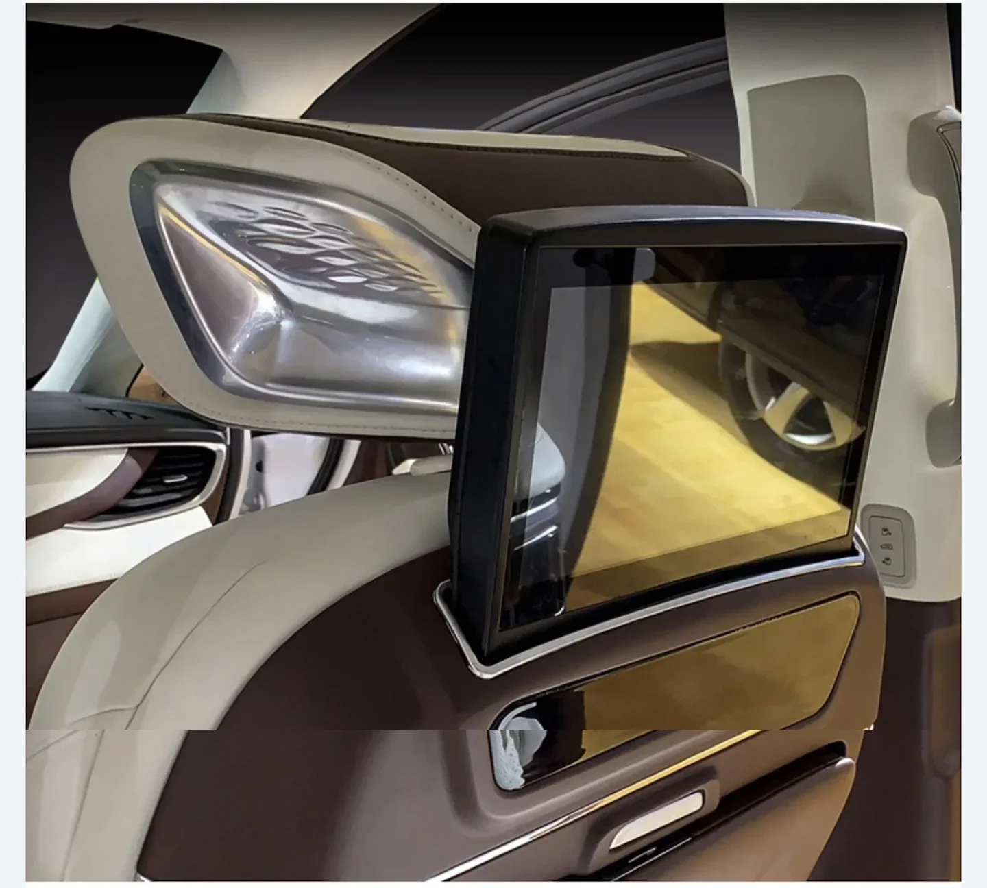 TLF Commercial Vehicle Middle Row Smart Table Board PVC Backrest with Touch Screen Square Commercial Vehicle Smart Table