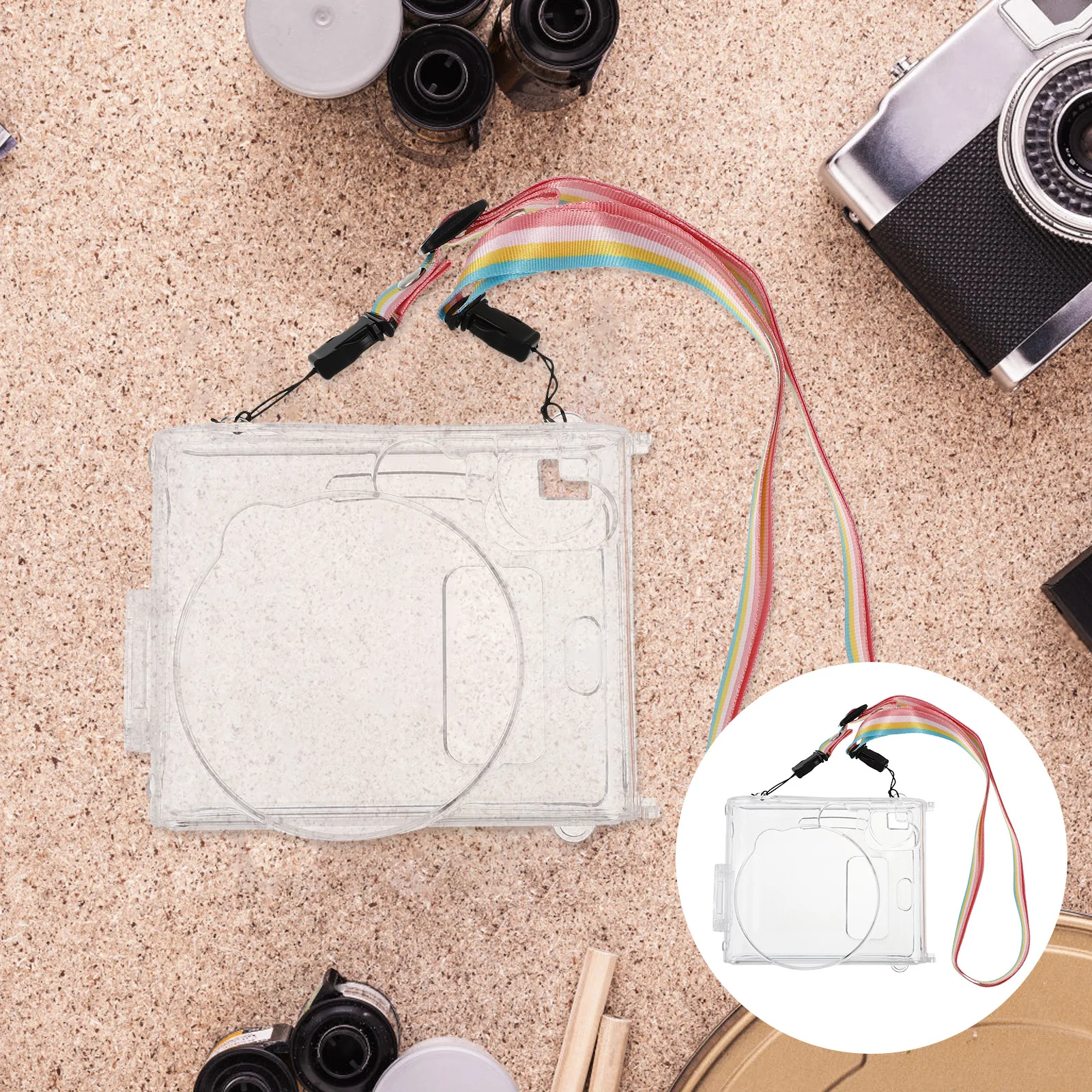 

1Pcs Acrylic Camera Protection Shell Transparent Case Compatible Mini 90 Simple Design Full Coverage Protective Cover