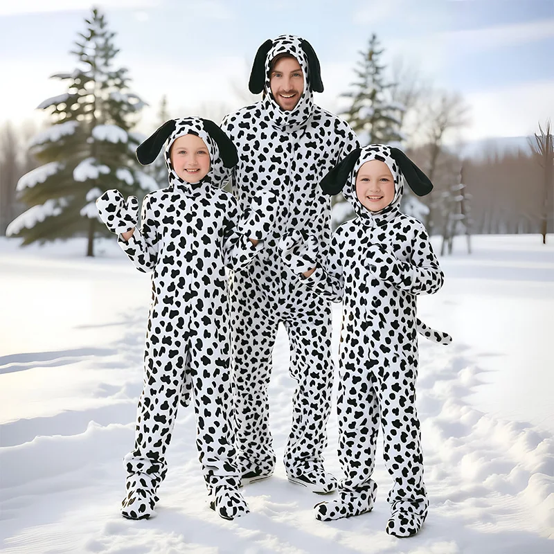 

Animals Dalmatian Spotted Dog Halloween Masquerade Costumes Funny Carnival Party Dress Up Jumpsuit Onesie Pajamas