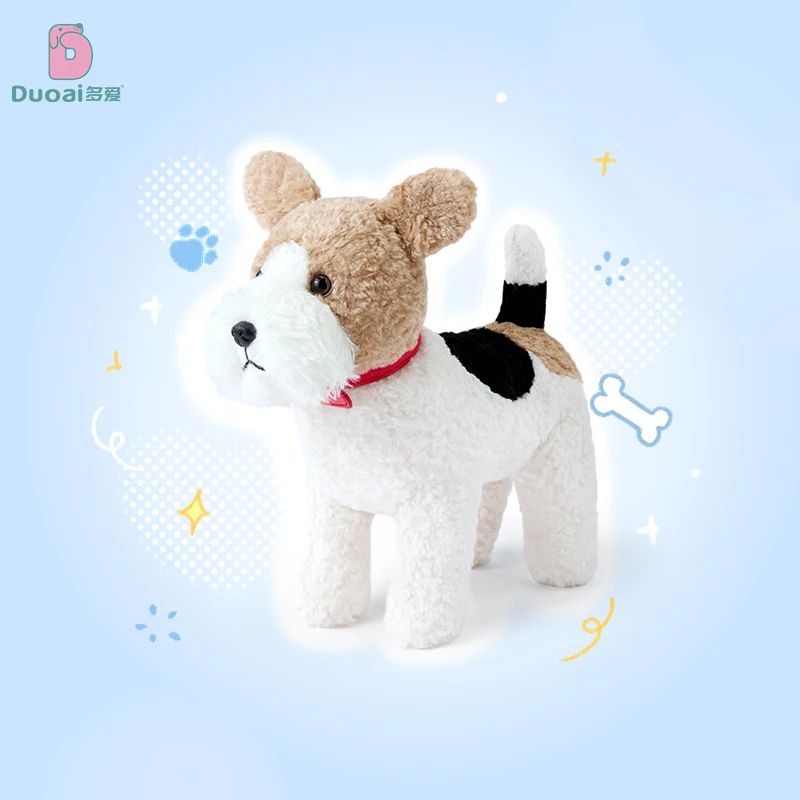 

High Quality Simulation Dog Plush Toy Fox Terrier Pet Dog Kids Birthday Present Soft Stuffed Plush Toy Kawaii Room Decor