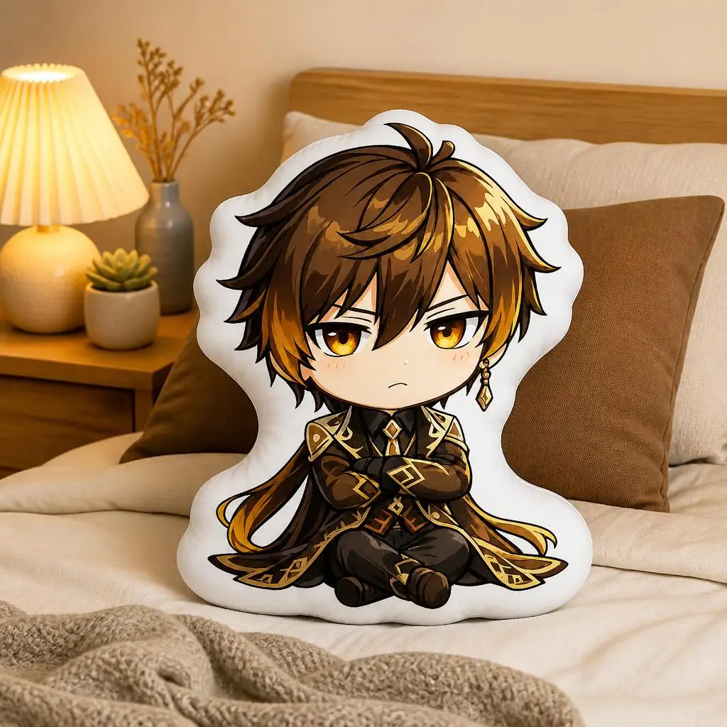 Genshin Impact Zhongli Plush Pillow Cushion Irregular Stuffed Throw Pillow Home Decor Gift Sofa Bed