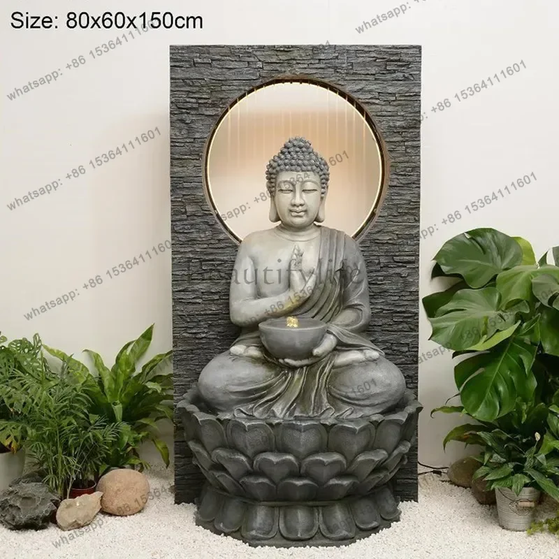 LJY  rockery fountain feng shui wheel lucky flow ornament living room circulating water landing opening gift office decoratio