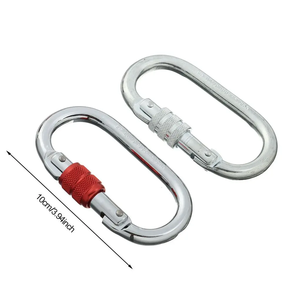 20/25KN Professional Oval Shape Safety Carabiner Aluminum Spring Key Hooks Climbing Security Master Lock Outdoor Hiking Tool