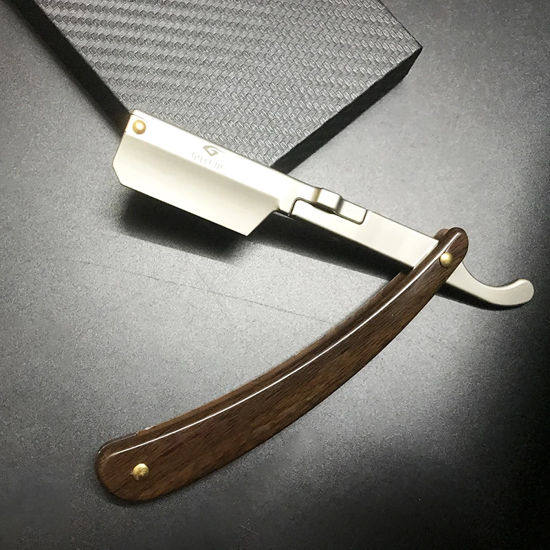 الفولاذ المقاوم للصدأ للطي سكين الحلاقة اللحية مستقيم الحلاقة تصفيف الشعر أداة الرجال دليل الراحة الشعر المتقلب ماكينة حلاقة Barbeador #5