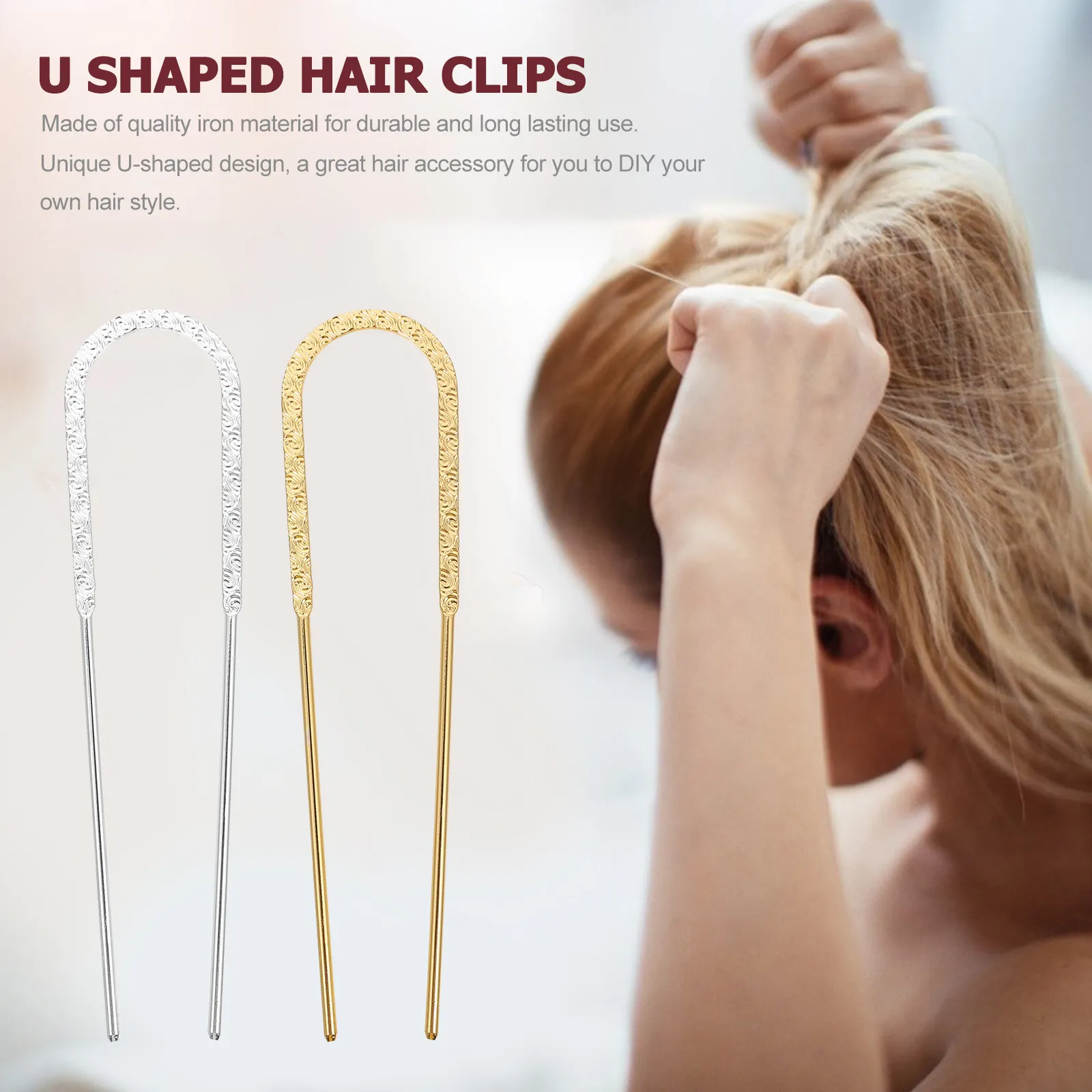 

10Pcs U Shaped Iron Hairpins Retro Hair Forks Vintage Hair Clips for Women Bridal Hairstyle Wedding Party Accessories