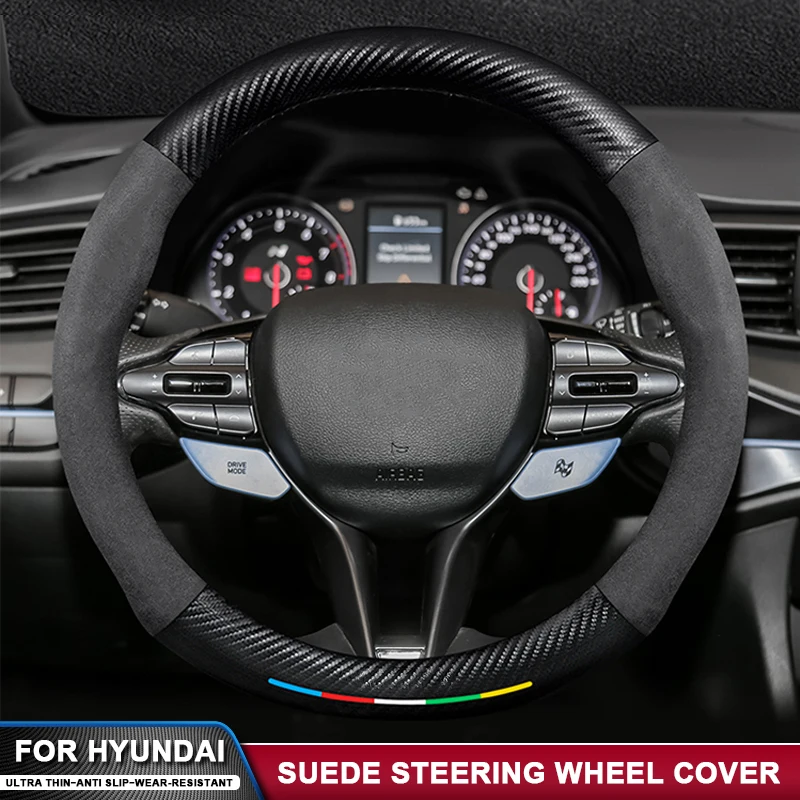 

For Hyundai i10 i20 i30 i40 ix35 ix20 ix25 Kona IONIQ Sonata Ceed Tucson Venue Sorento Elantra Santa Fe Car Steering Wheel Cover