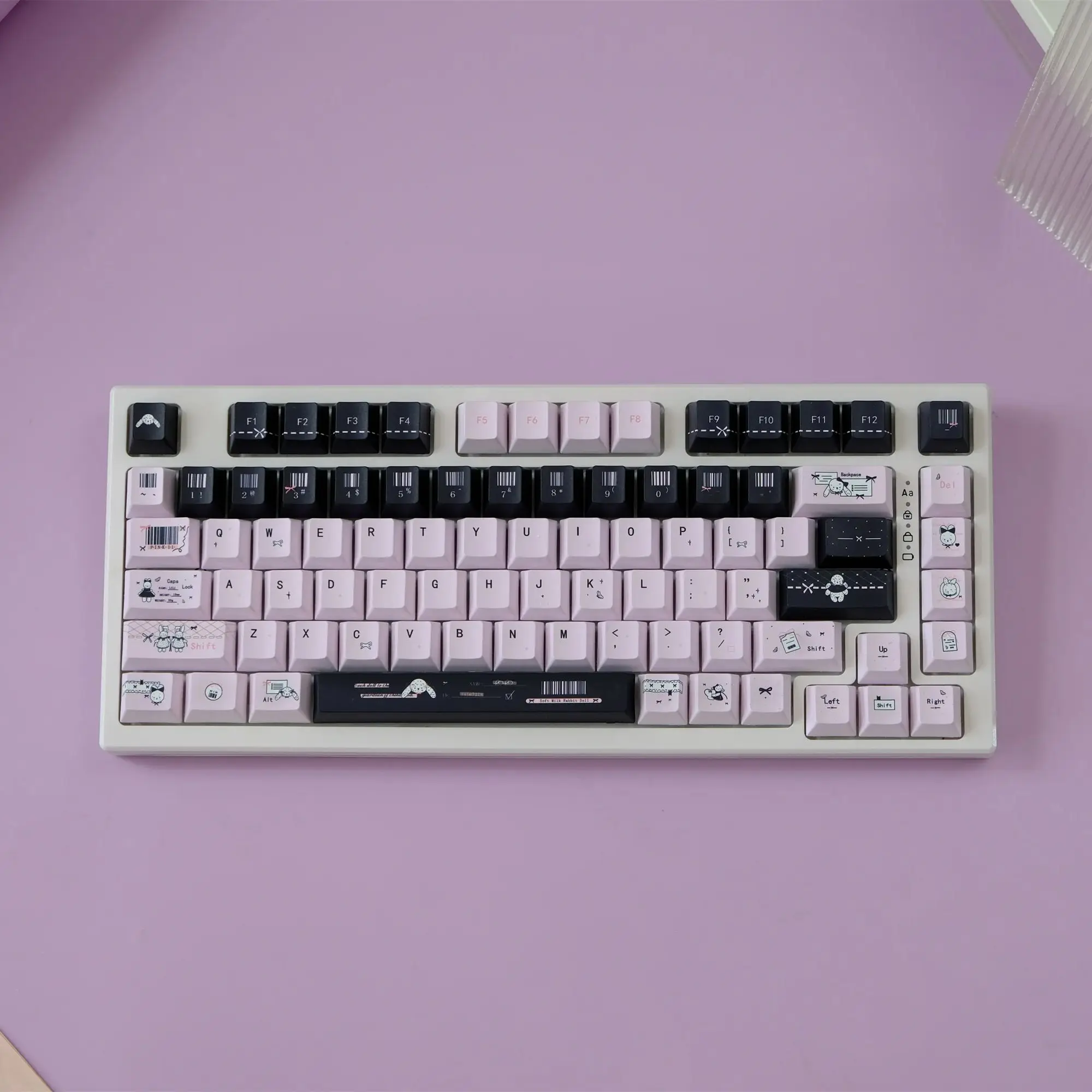 

Колпачки для клавиш с кроликом, 142 клавиши, материал PBT, вишневый профиль, DYE-SUB, персонализированная стрельба для механической клавиатуры CHERRY MX Switch