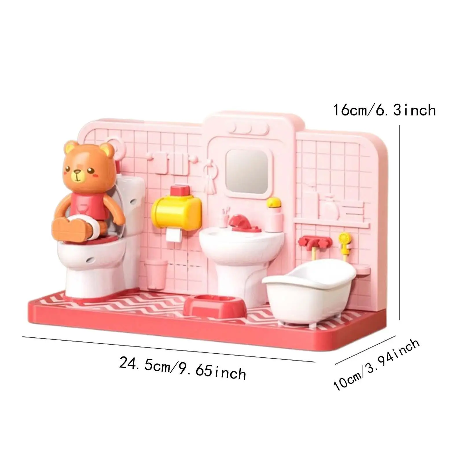 Puppenhaus-Badezimmer-Set, Badezimmer-Spielset für Jungen und Mädchen im Alter von 3–8 Jahren