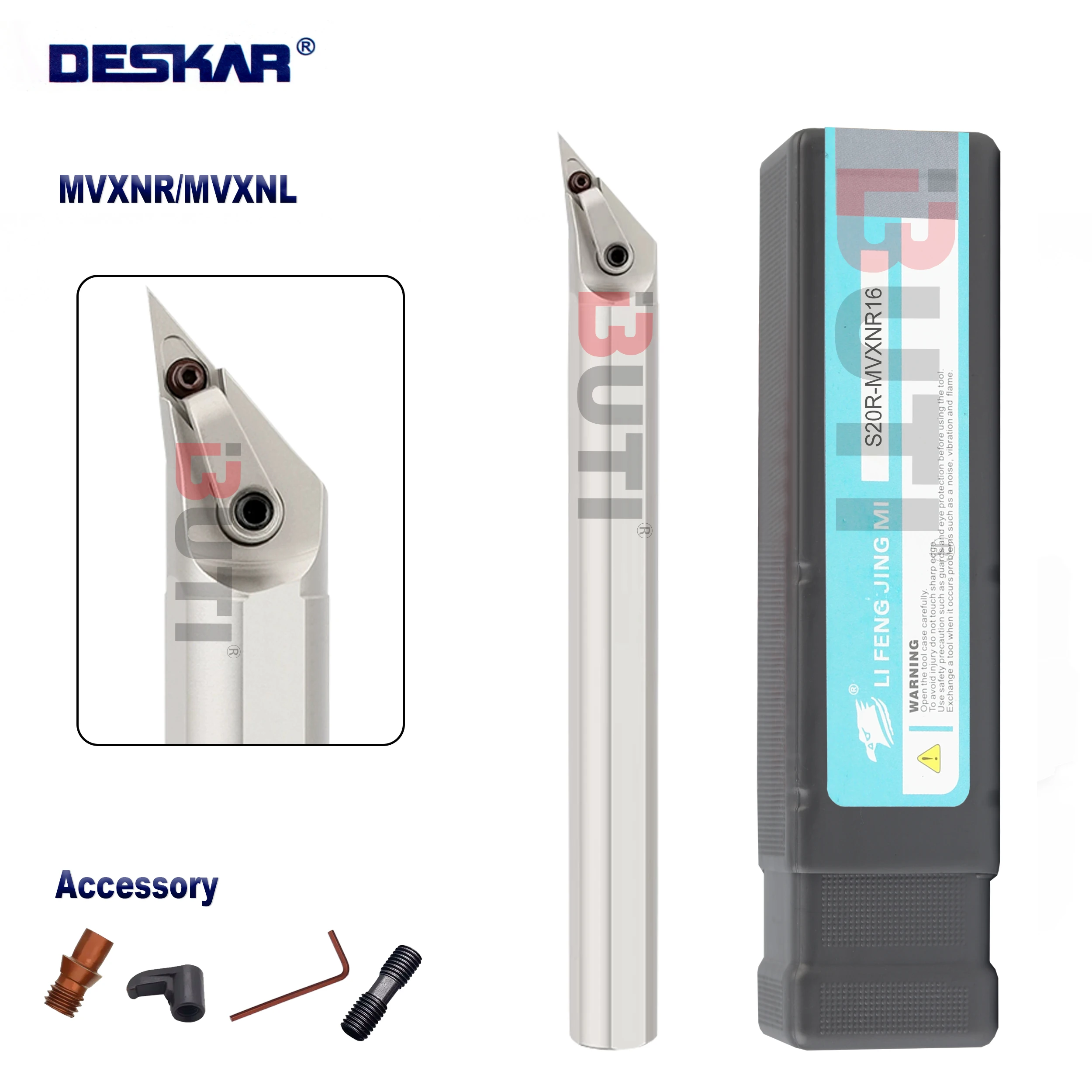 

DESKAR 100% Original White Holder S20R S25S MVXNR/L Series Internal Turning Tool Process CNC Lathe Cutter For Hold VNMG16 Insert